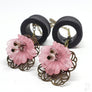 Ebony Magnetic Wooden Tunnels Ft. Detachable Spring Lily Dangles